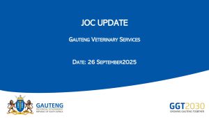 Gauteng FMD Update – 26 September 2025