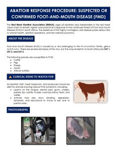 Abattoir Response Procedure: Suspected or Confirmed Foot-and-Mouth Disease (FMD)