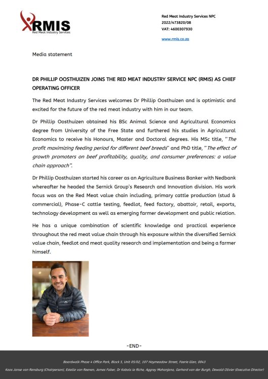 Phillip Oosthuizen COO RMIS Media statement 7 July 2023_1